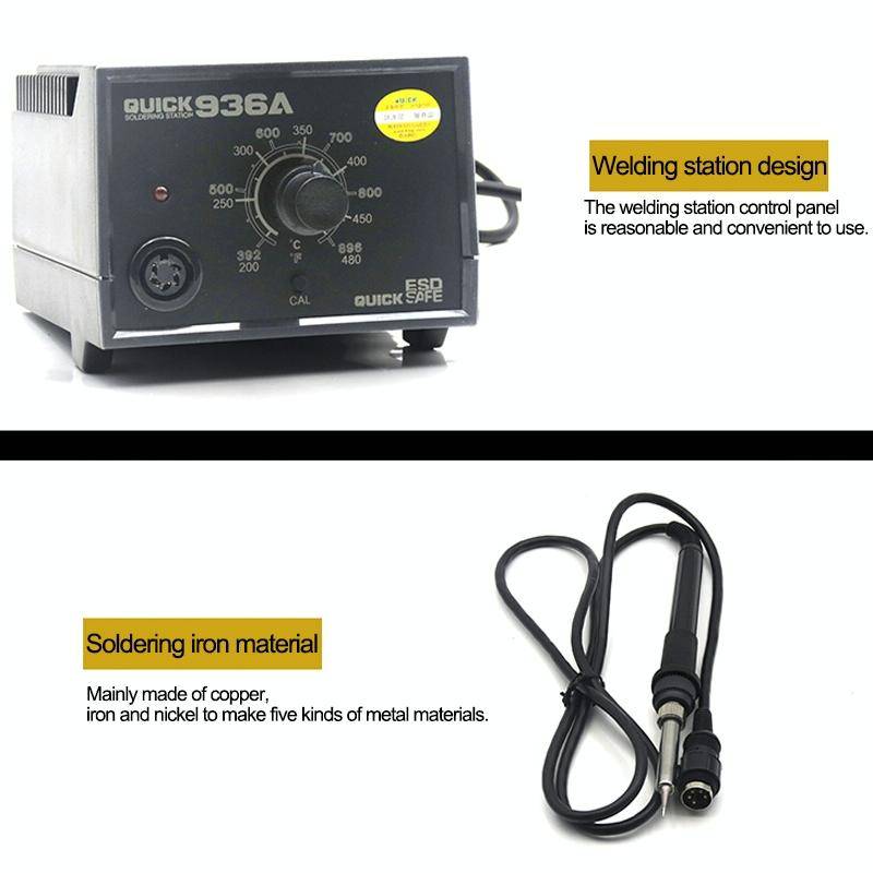 4 in 1 QUICK 936A 220V 60W Soldering Station Constant Temperature Soldering Iron Soldering Tool, ...
