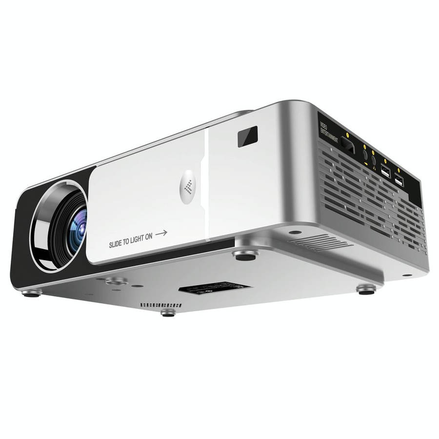 T6 2000ANSI Lumens 1080P LCD Mini Theater Projector, Phone Version, US Plug(Silver)