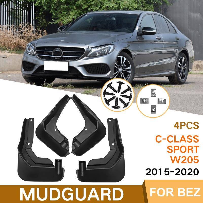 For Mercedes-Benz C-Class W205 Sport 2015-20 4pcs/Set Car Auto Soft Plastic Splash Flaps Fender G...