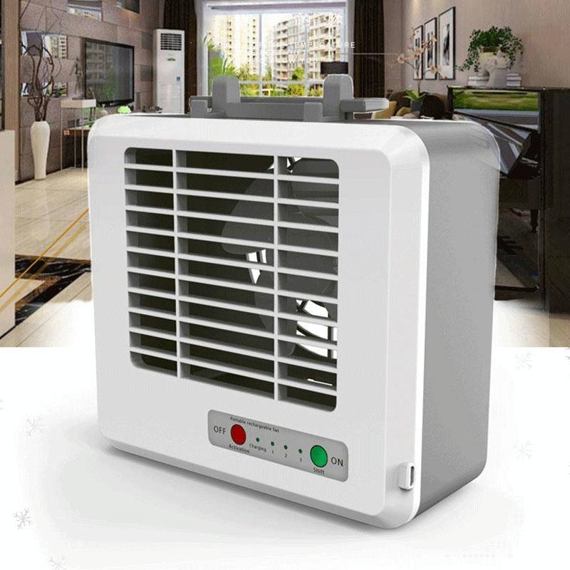 Portable Mini Silent Household Energy Saving Desktop Air Conditioner Fan Electric Air Cooler(White)