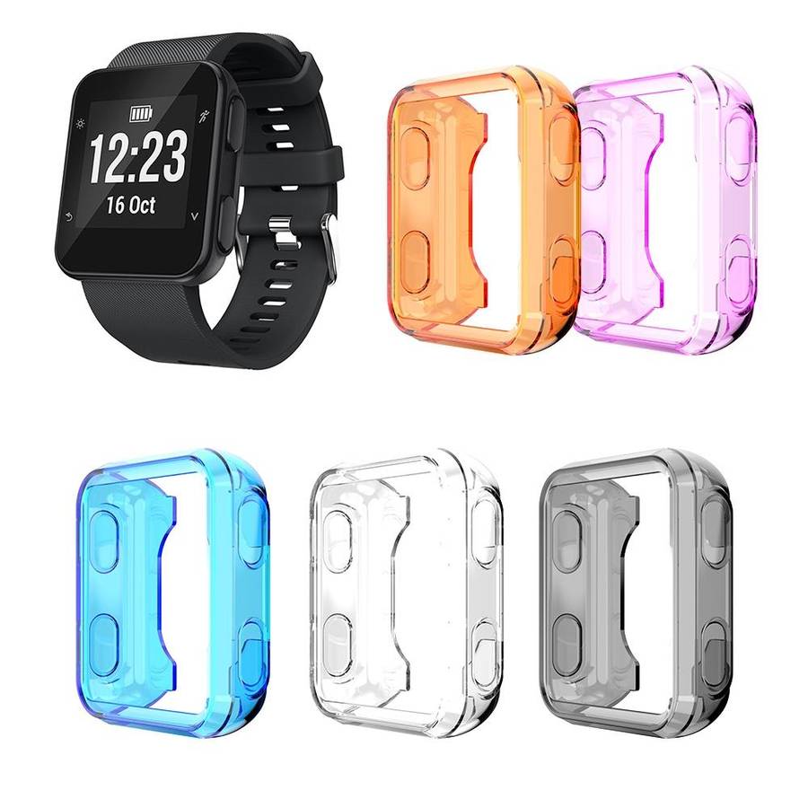 For Garmin Forerunner 35 / 30 TPU Half-pack Candy Color Protective Case(Transparent Orange)