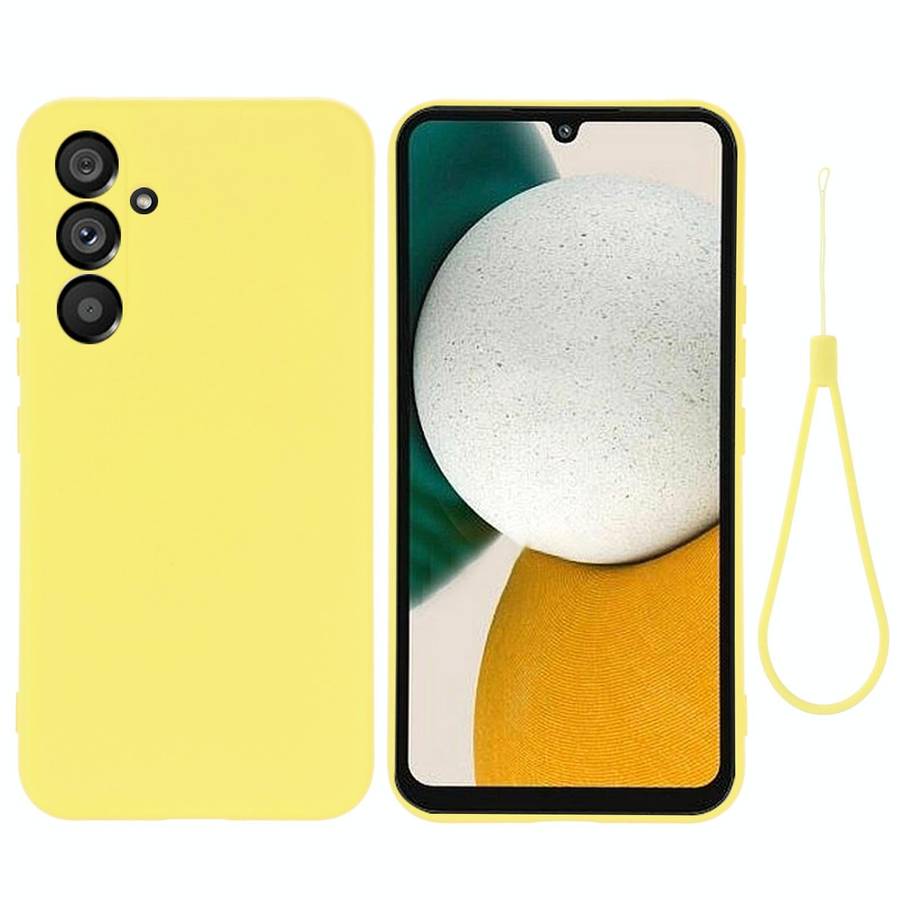 For Samsung Galaxy A34 5G Pure Color Liquid Silicone Shockproof Phone Case(Yellow)