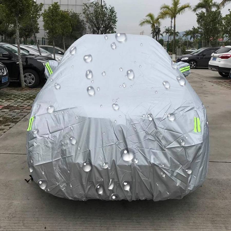 PEVA Anti-Dust Waterproof Sunproof SUV Car Cover with Warning Strips, Fits Cars up to 4.7m(183 in...