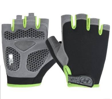 Cycling Shock Absorbing Anti-Slip Gloves Fitness Weight Lifting Training Half-finger Gloves, Size...