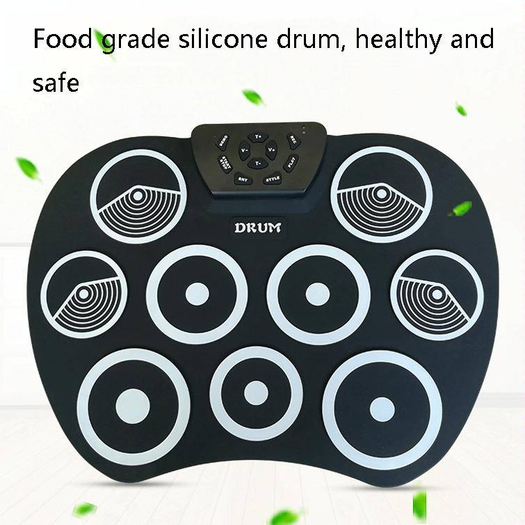 Silicone Folding Portable Hand-Rolled Drum DTX Game Strike Board(G801 White)