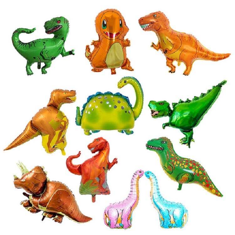 2 PCS Dinosaur Modeling Aluminum Foil Balloon Children Birthday Decoration Party Supplies Toy, Si...