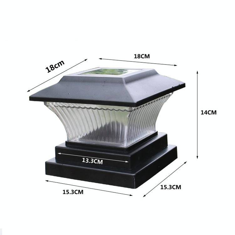 Outdoor Solar Column Lamp IP44 Waterproof Garden Fence Light Solar Street Lamp(Black Shell+Warm L...