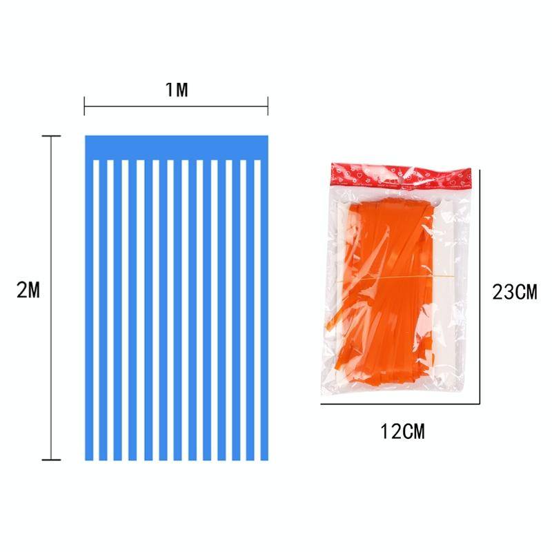 2 PCS Rain Curtain Birthday Party Background Wall Decoration(1x2M Pink)