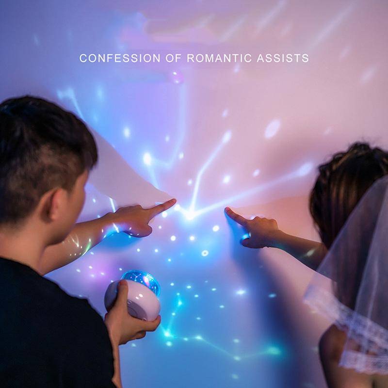 Children Starry Sky Projection Lamp USB Rotating LED Night Light Music Box Chargeable Sleeping Li...
