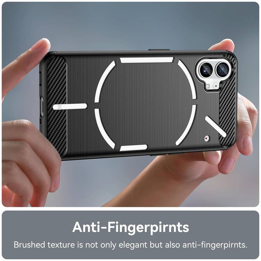 For Nothing Phone 1 Brushed Texture Carbon Fiber TPU Phone Case(Black)
