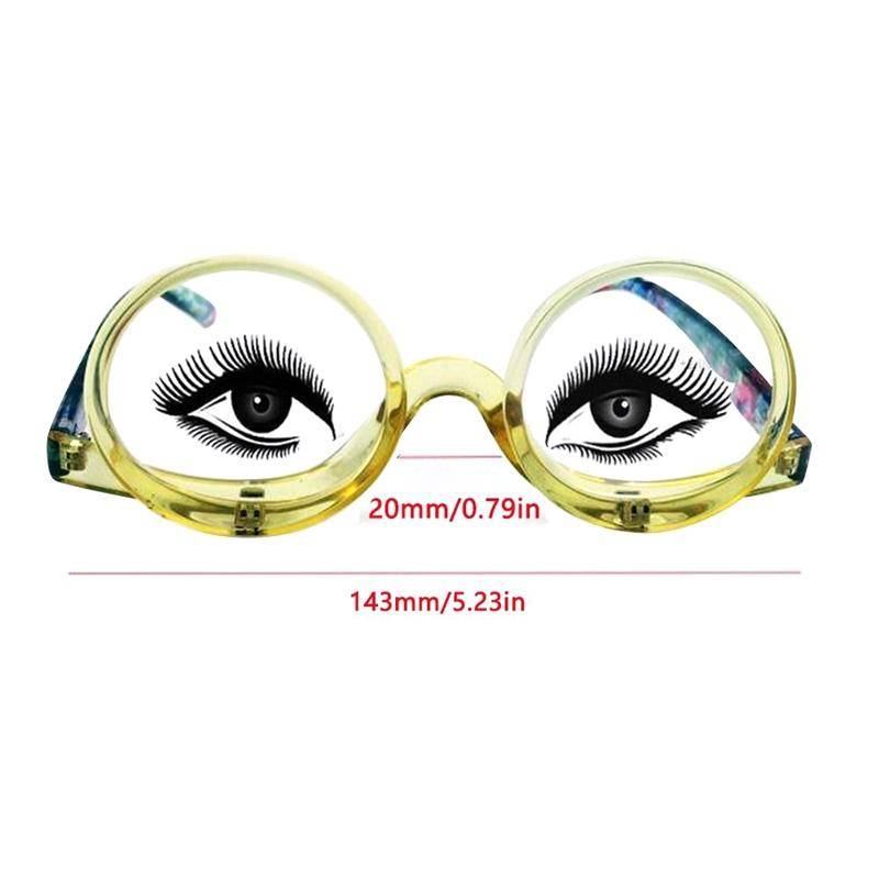 Makeup Magnifying Glass Presbyopic Glasses Flip Swivel Reading Glasses, Degree: +250(Transparent ...
