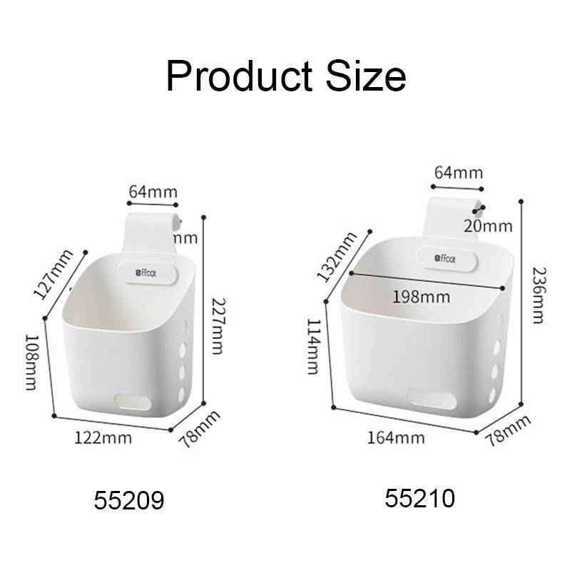 Ffcat Kitchen Sundries Storage Hanging Basket Bathroom Storage Basket, Color: 55210 White
