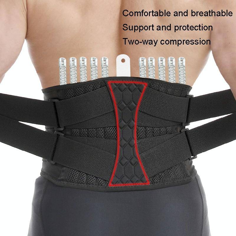 Men Steel Plate Squatting Weightlifting Exercise Use Waist and Abdominal Belt, Size: XL(Black)