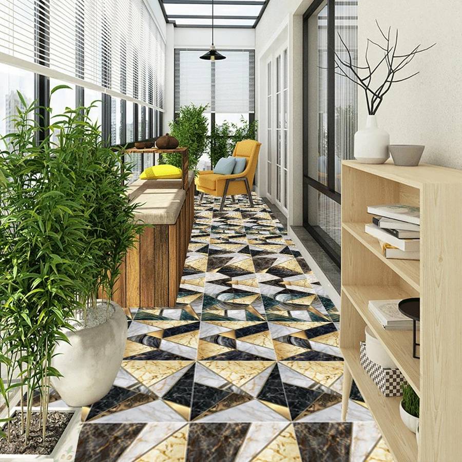 20 PCS 10cm PVC Crystal Covered Film Geometric Pattern Tile Wall Sticker(TS250)