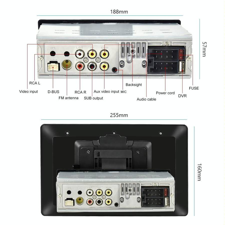 1310C 10.1 inch Car Full Screen Touch HD MP5 Wired Carplay Player, Style: Standard+4 Light Camera