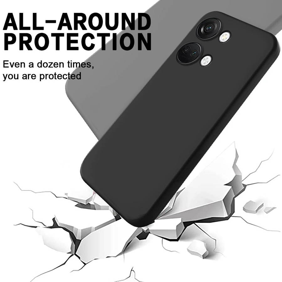 For OnePlus Nord 3 / Ace 2V Pure Color Liquid Silicone Shockproof Phone Case(Black)
