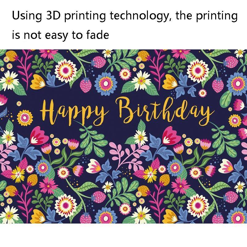 1.5m x 1m Flower Series Happy Birthday Party Photography Background Cloth(MSD00702)