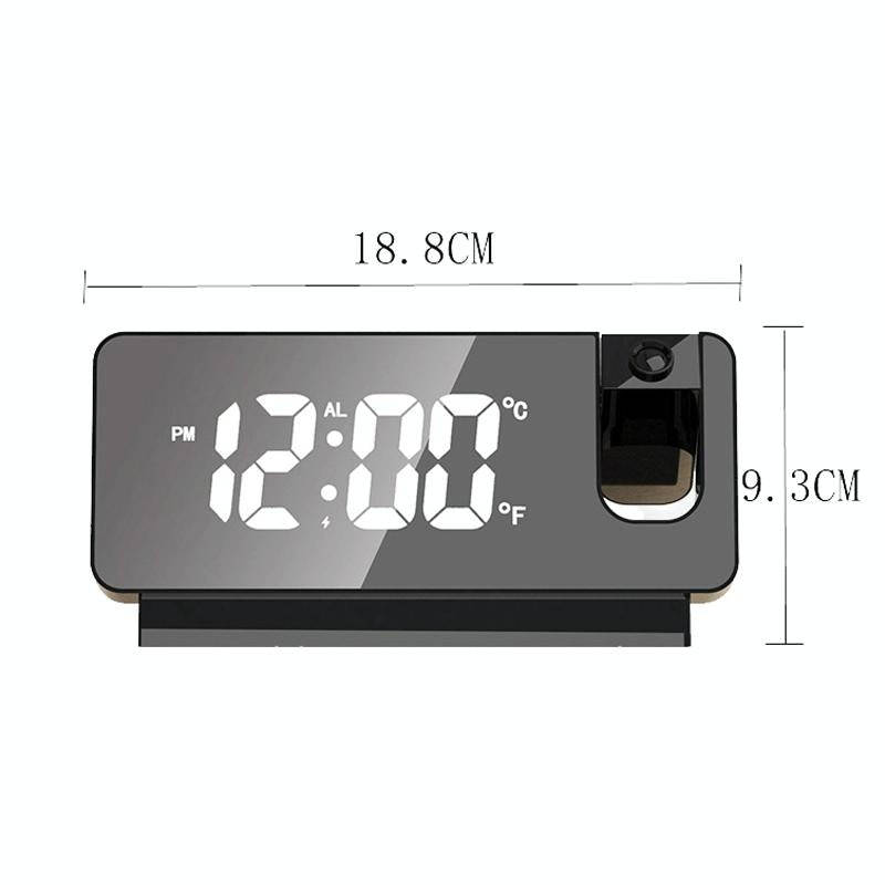 S282 Multifunctional Silent Electronic Digital Projection Clock(White Shell White Light)