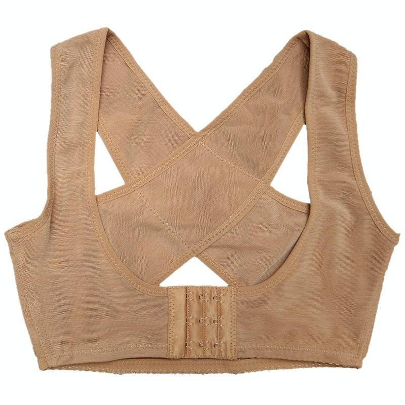 Women Ultrathin Kyphosis Correction Shoulder Support Tight-fitting Orthopedic Belt, Size:L(Flesh ...