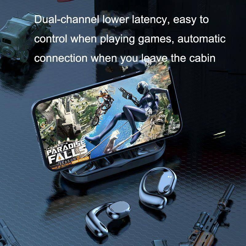 JS270 Wireless Bluetooth Headset Hanging Ear Business Sports Earphone(Black)