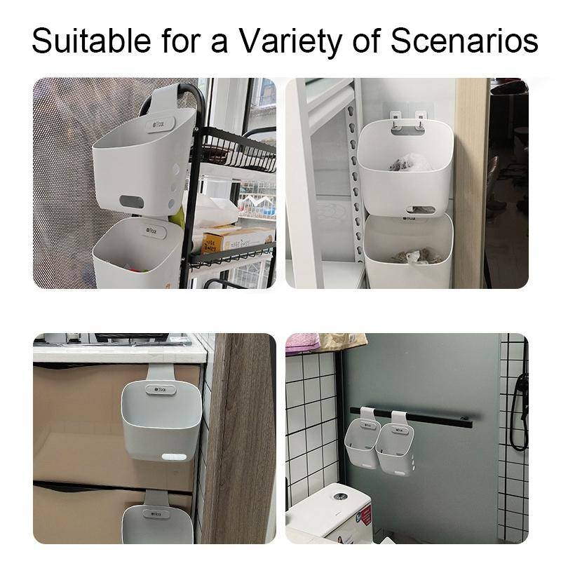 Ffcat Kitchen Sundries Storage Hanging Basket Bathroom Storage Basket, Color: 55210 White