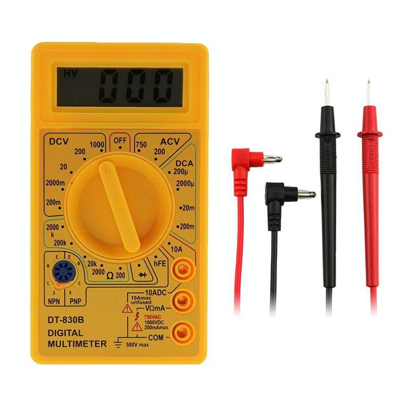 DT-830B Handheld Digital Multimeter Ammeter Voltmeter Digital Display Universal Tester Meter(Yellow)