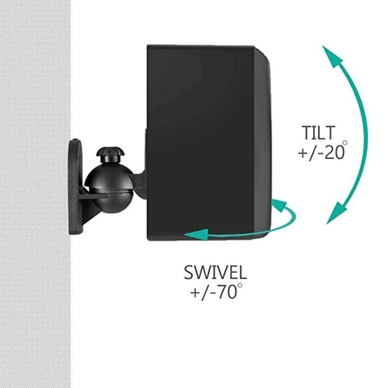 Pair Black Surround Sound Speaker Wall Mount Brackets 45 Degree Rotatable Design TV Wall Mount 8 ...