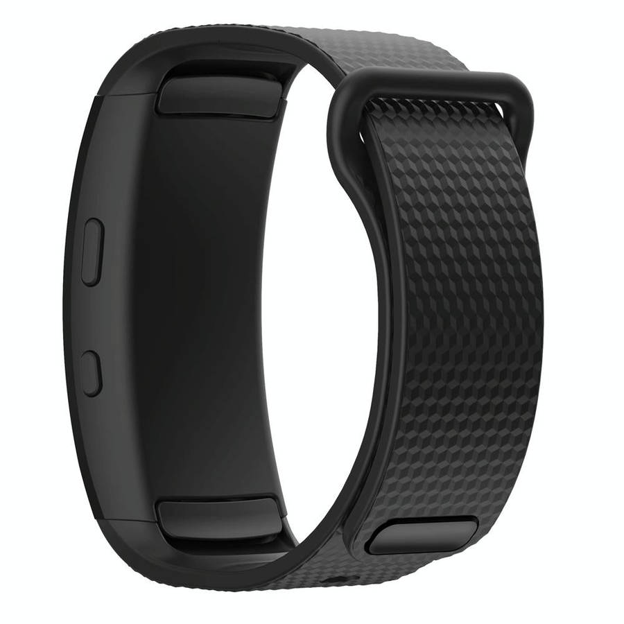 Silicone Watch Band for Samsung Gear Fit2 SM-R360, Wrist Strap Size:150-213mm(Black)