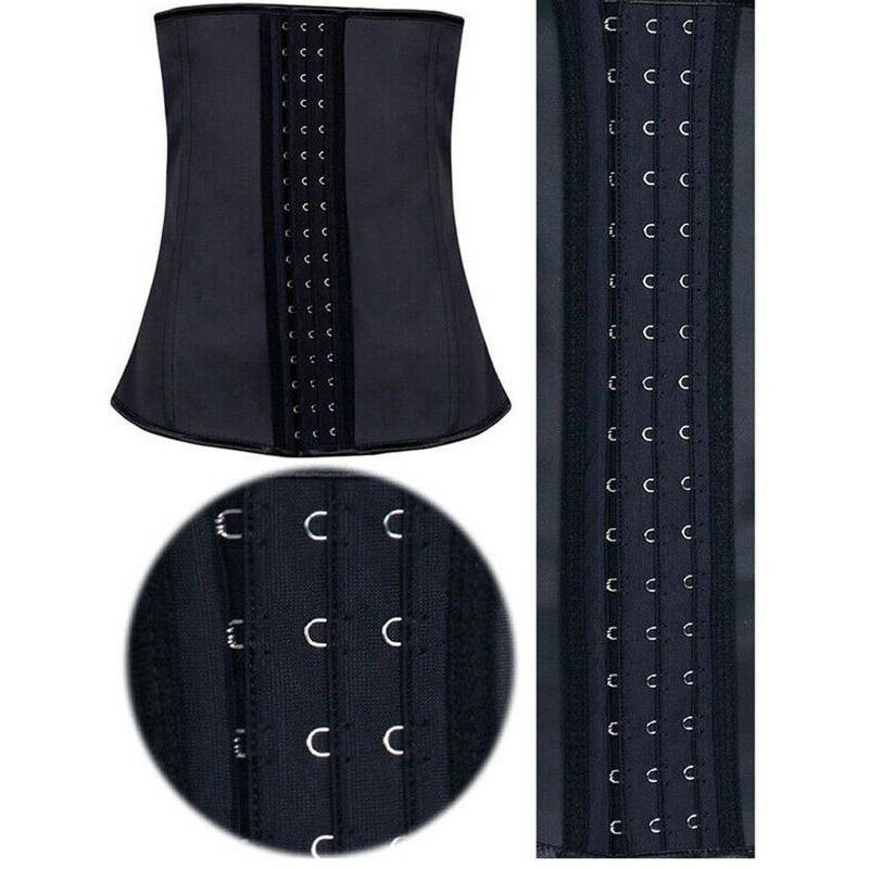 Lady Elastic Latex Steel Bone Buckle Toning Body Lifting Hips Slimming Waist Belt, Size: M(Black)