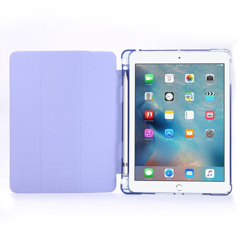 For iPad Air 2 Airbag Horizontal Flip Leather Case with Three-fold Holder & Pen Holder(Mint Green)