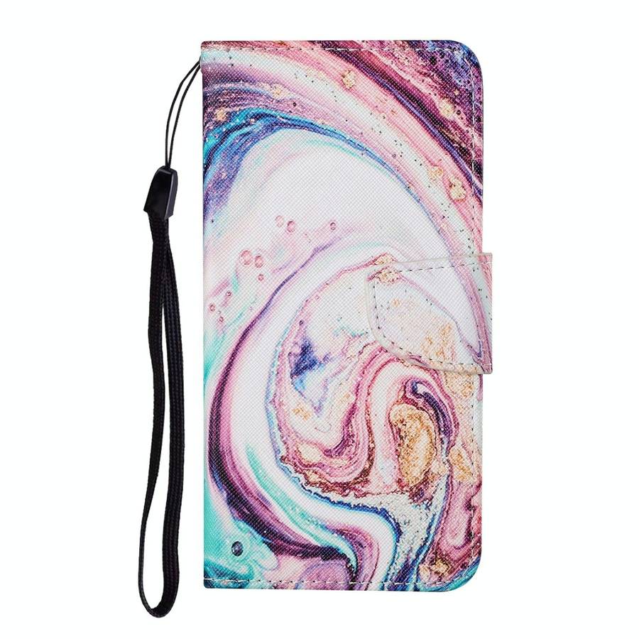 For Huawei P smart 2021 Colored Drawing Pattern Horizontal Flip Leather Case with Holder & Card S...