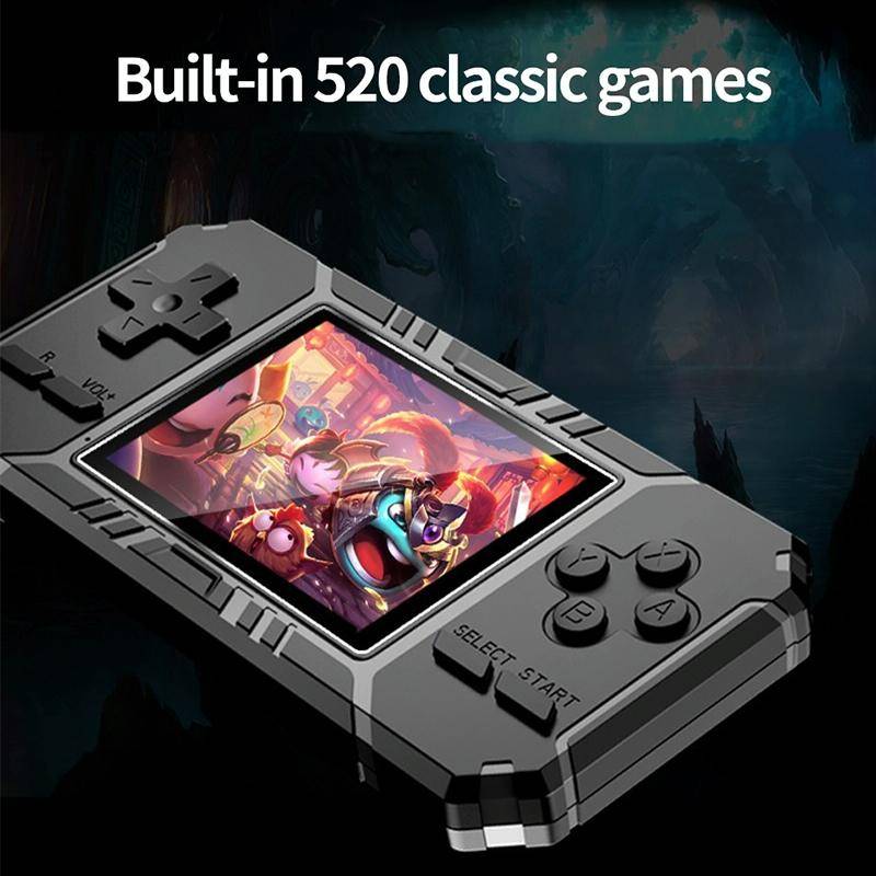 S8 3.0 inch Screen Classic Handheld Game Console Built-in 520 Games(Army Green)