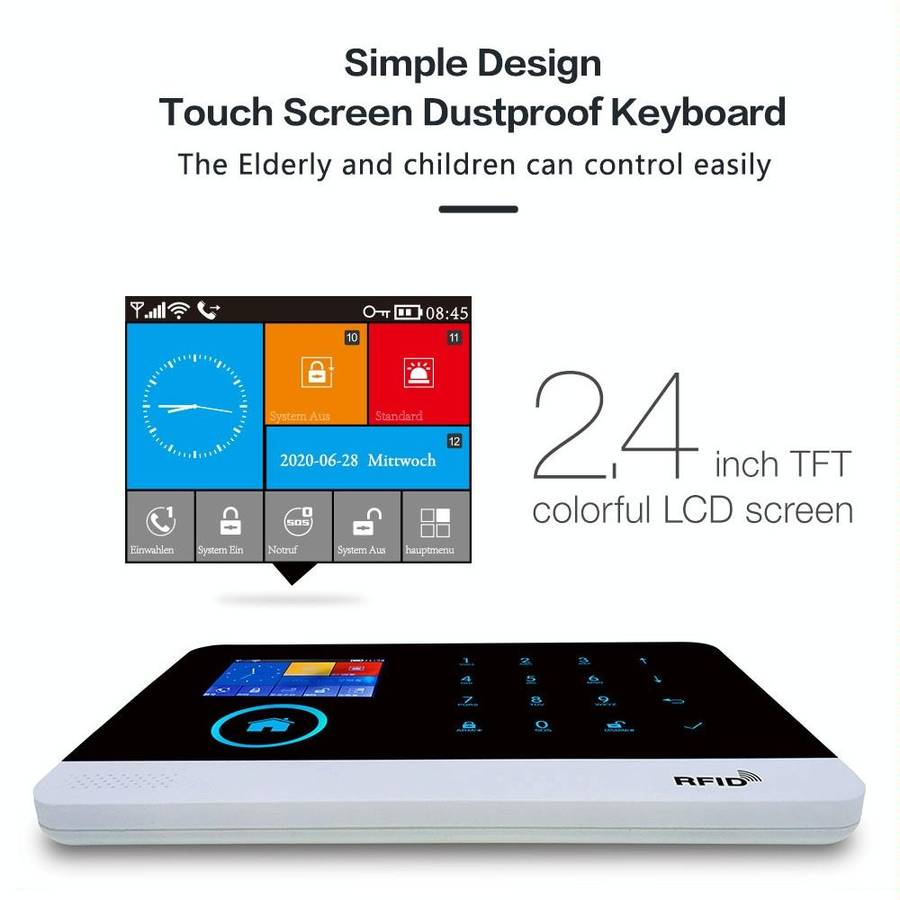 PG-103-GSM WiFi + GSM Touch Screen Intelligent Alarm System