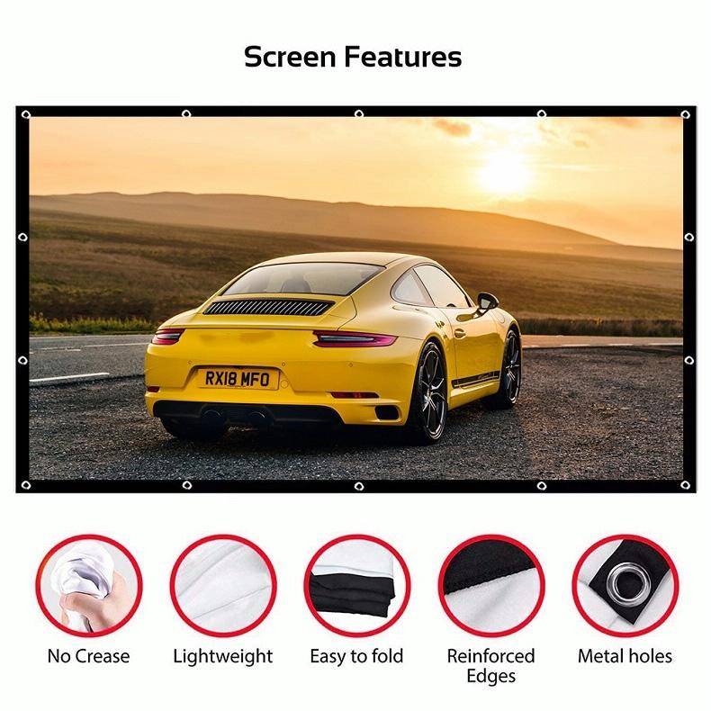 Simple Folding Thin Polyester Projector Film Curtain, Size:150 inch 4:3