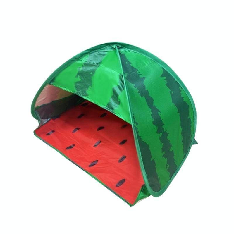 Indoor and Outdoor Automatic Quick Opening Sunshade Headrest Tent, Size: M 70x50x45cm(Watermelon)
