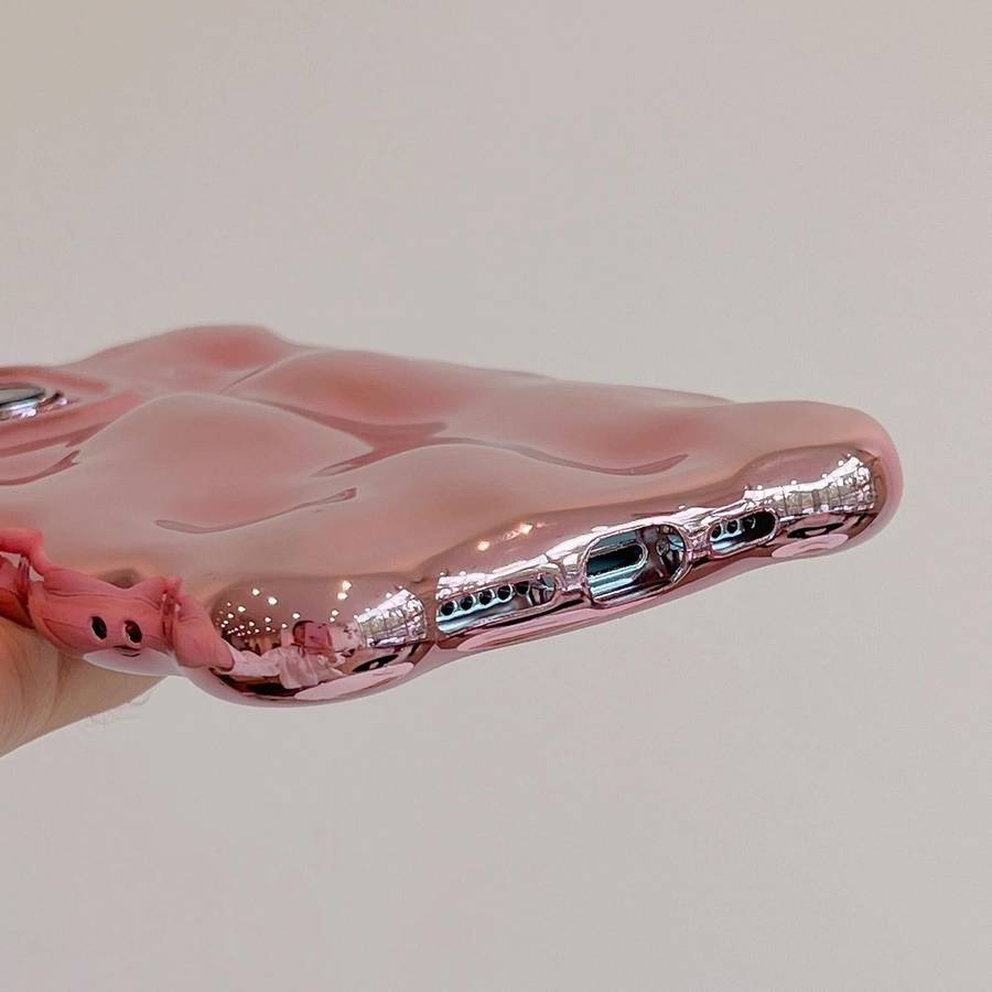 For iPhone 15 Pro Wave Bubbles TPU Phone Case(Painted Pink)