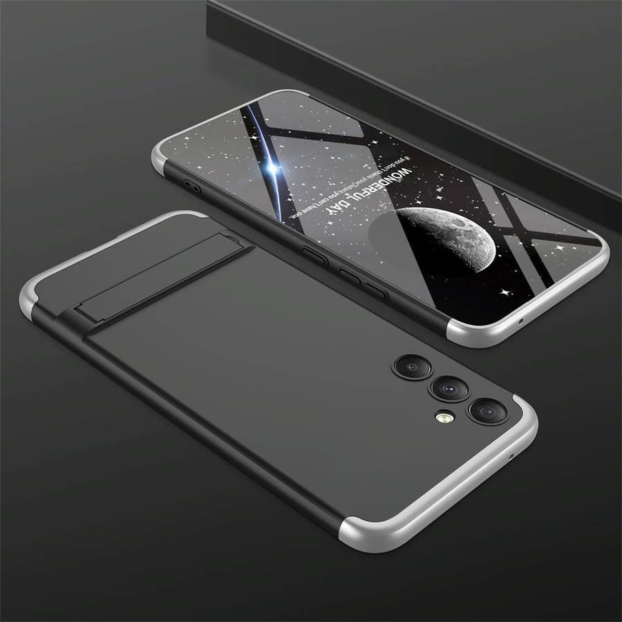 For Samsung Galaxy A34 5G GKK Three Stage Splicing Full Coverage PC Phone Case(Black Silver)