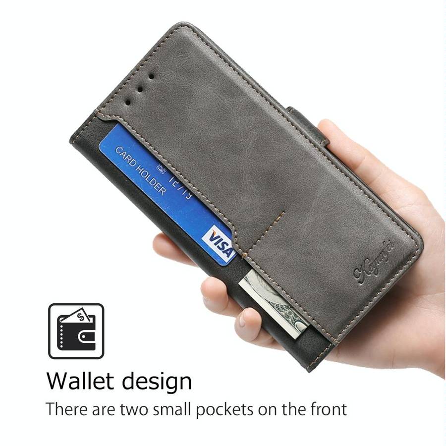 For Huawei nova 12i 4G Contrast Color Side Buckle Leather Phone Case(Black + Grey)