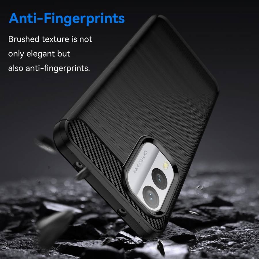 For Nokia X30 5G Brushed Texture Carbon Fiber TPU Phone Case(Black)