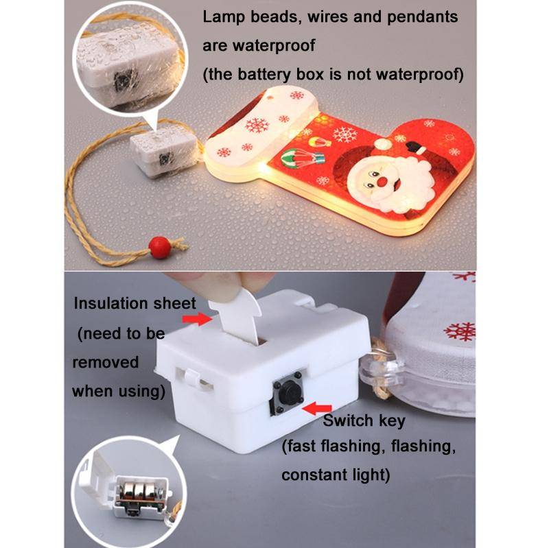 3 PCS / Set Christmas Decoration Lights LED Window Holiday Decoration Small Lanterns(Christmas St...