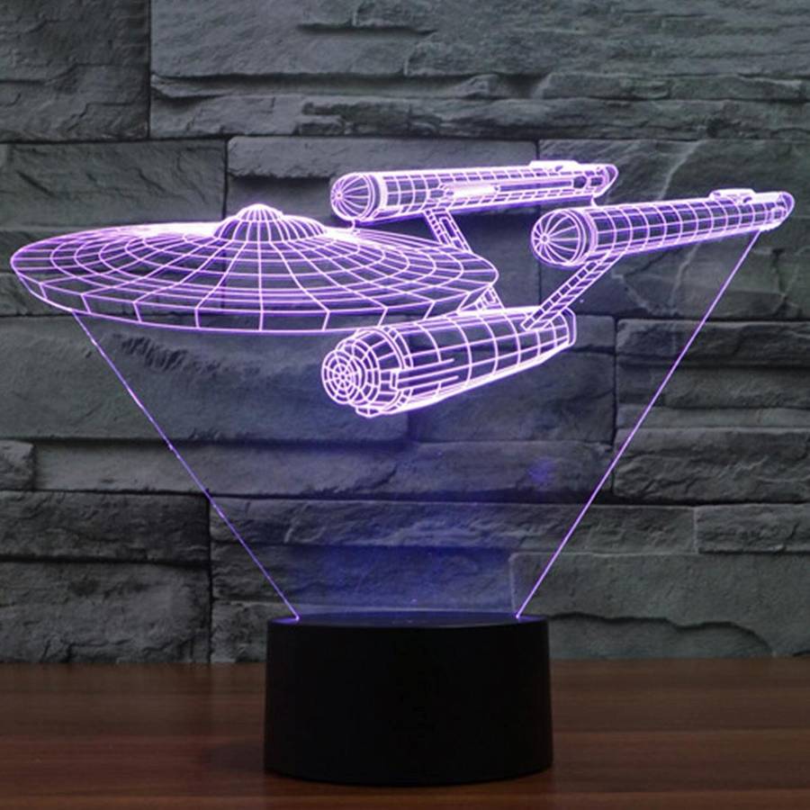 Star Trek Battleship Style 3D Touch Switch Control LED Light , 7 Color Discoloration Creative Vis...