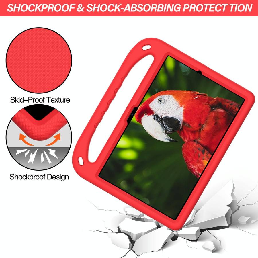 For Samsung Galaxy Tab A8 10.5 / X200 Handle EVA Shockproof Tablet Case with Holder(Red)