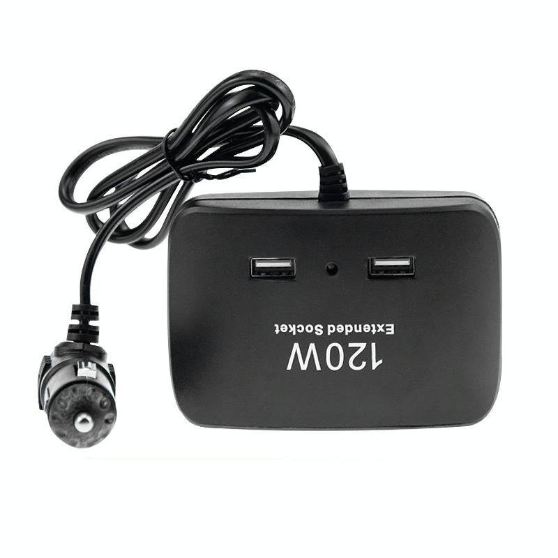 120W Car Cigarette Lighter Adapter, 3-Socket Cigarette Lighter Splitter with Dual USB Car Charger...