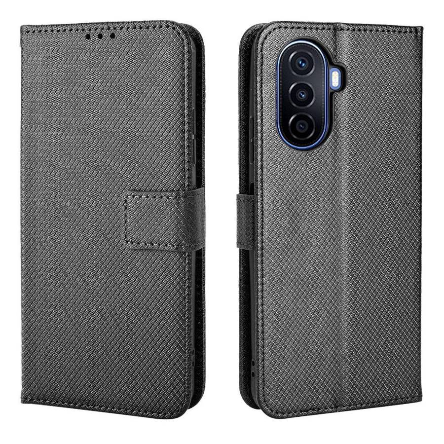 For Huawei nova Y70 / nova Y70 Plus Diamond Texture Leather Phone Case(Black)