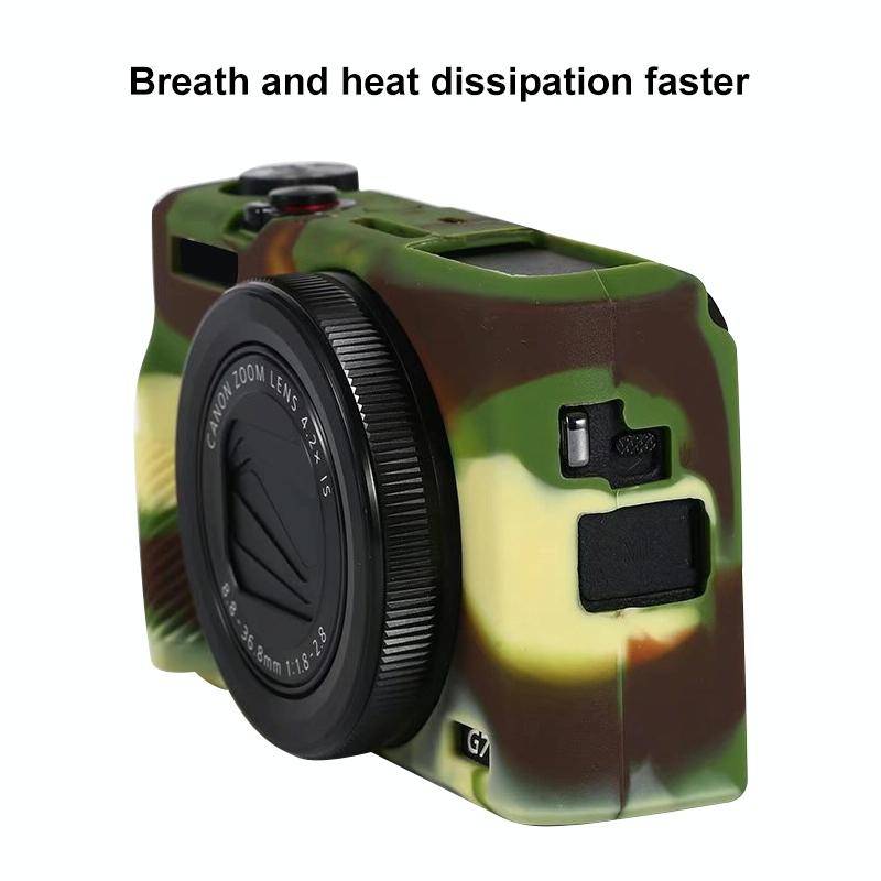 For Canon PowerShot G7 X Mark III / G7X III / G7X3 Soft Silicone Protective Case(Camouflage)
