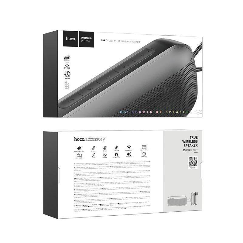 hoco HC21 Shadow Outdoor Bluetooth 5.2 Speaker Support TF Card / FM / TWS(Black)