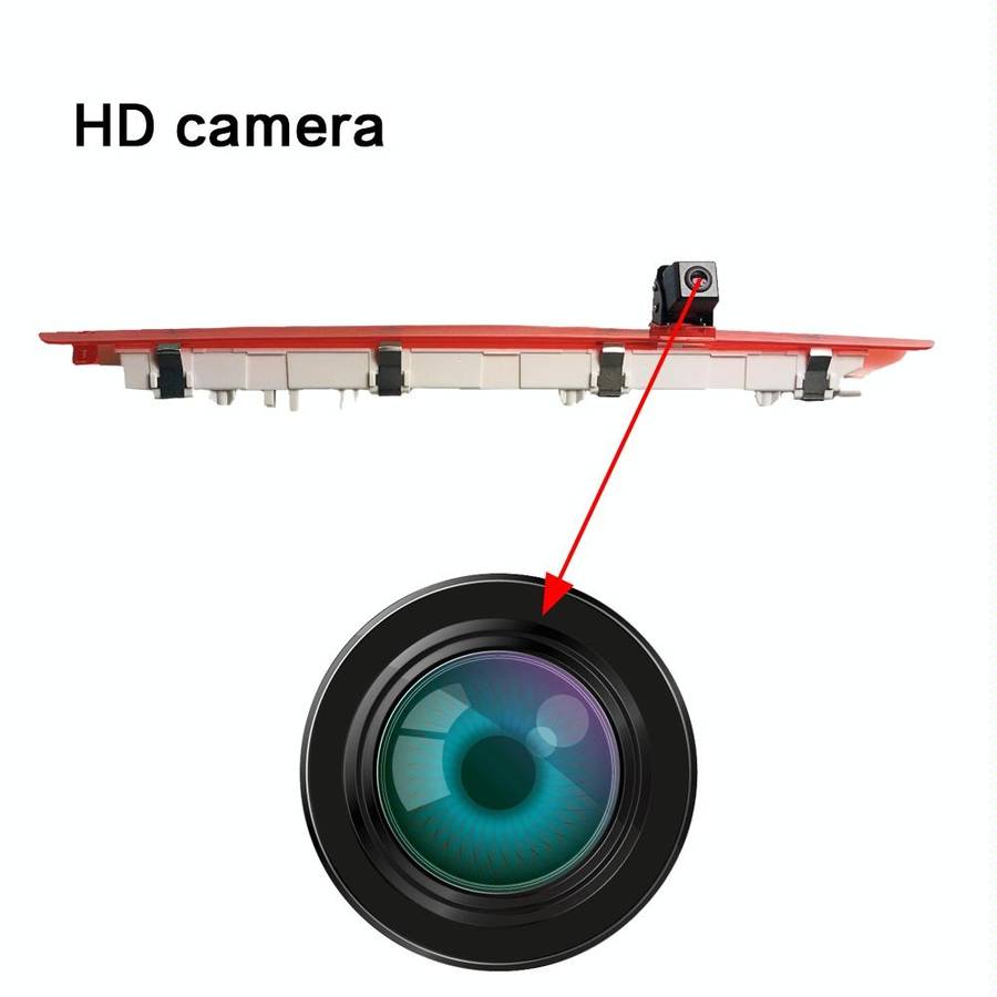 PZ468 Car Waterproof 170 Degree Brake Light View Camera + 7 inch Rearview Monitor for Mercedes-Be...
