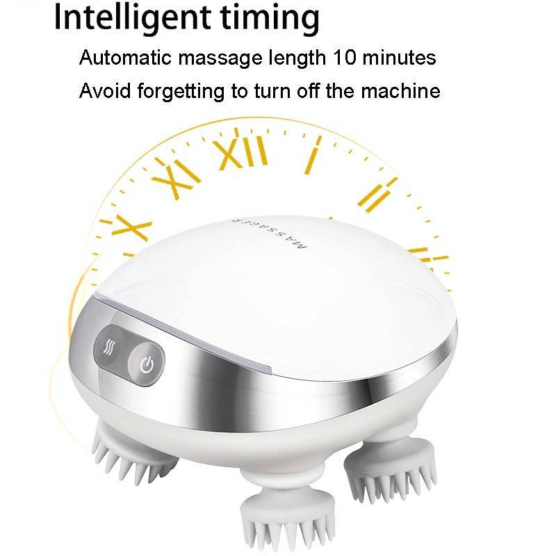 K111 Hot Compress Red Light Head Massager Electric Kneading Vibration Waterproof Head Instrument,...