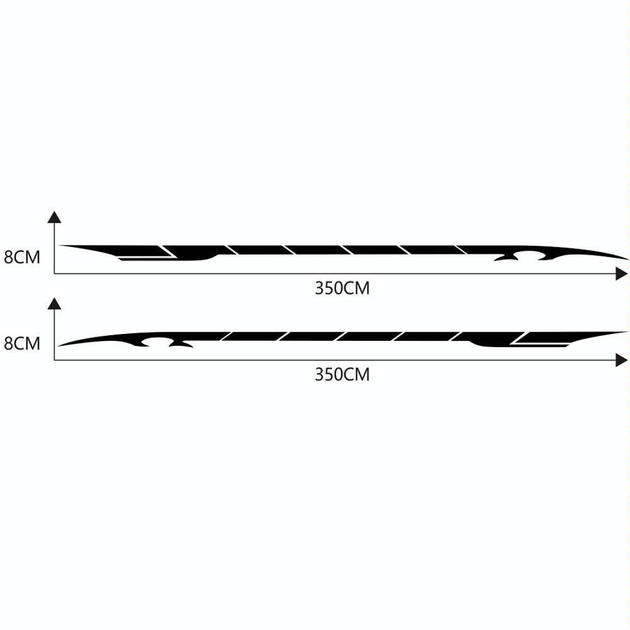2 PCS/Set D-178 Waistline Pattern Car Modified Decorative Sticker(Black)