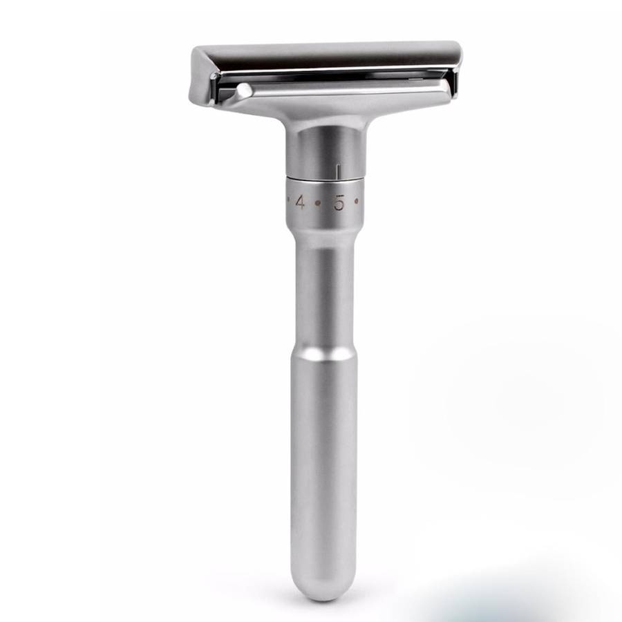 Adjustable Safety Razor Double Edge Classic Mens Shaving Hair Removal Shaver with 5 Blades(Silver...